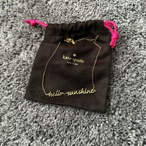 kate spade Gold "hello sunshine" Script Necklace